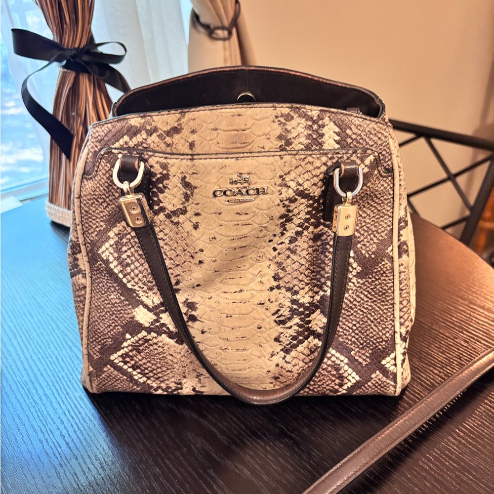 Coach Snakeskin Purse- Brown and Tan